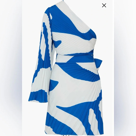 - MILLY Linden pleated one shoulder dress- size 0 $395 - Picture 10 of 16
